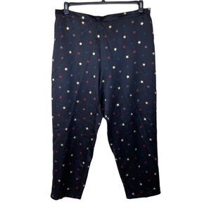 INC International Concepts Satin Pajama Bottoms Lounge Pants XXL Black Stars New